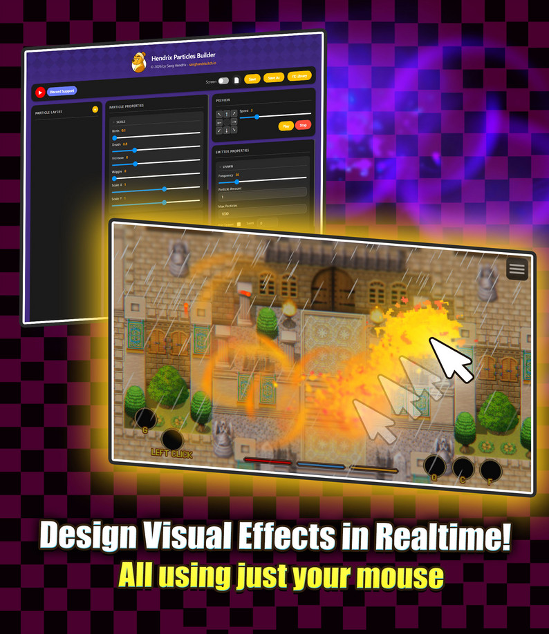 Hendrix Particles Builder - RPG Maker MZ Plugin by Sang Hendrix