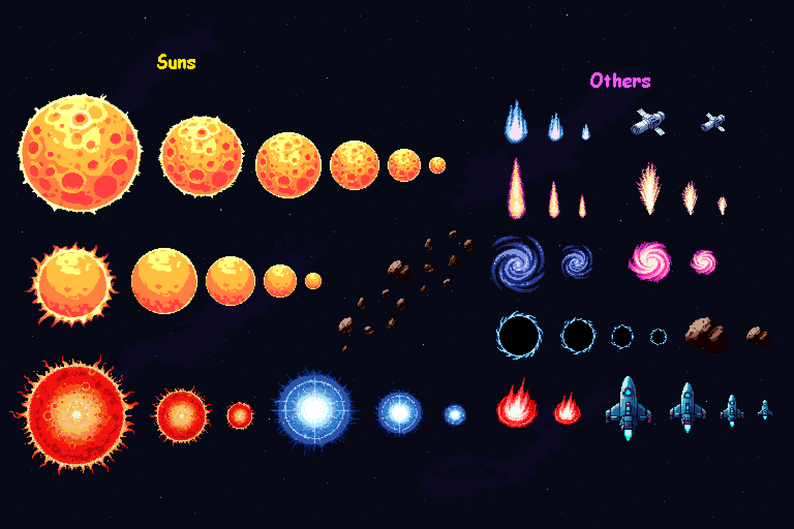 2D Pixel Art Planets Pack by Arludus