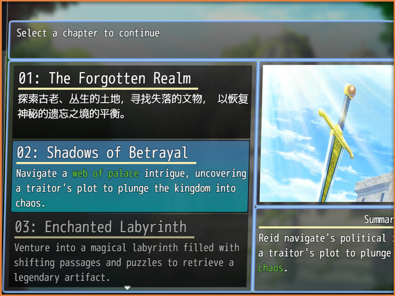 Chapter Select Gui Chapter Select X For RPG Maker by LTN Games