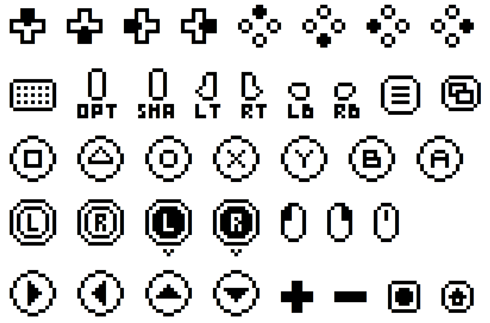 Cat Pentagram Pixel Font And Controller Icon Set By Noe