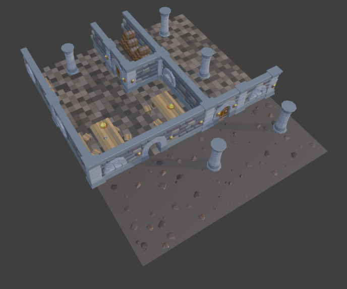 MODULAR DUNGEON 3D ASSETS PACK by J.Yougen_3D