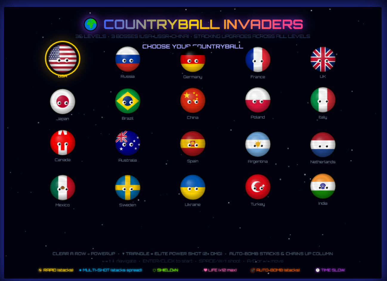 Screenshot 3 for Countryball Invaders