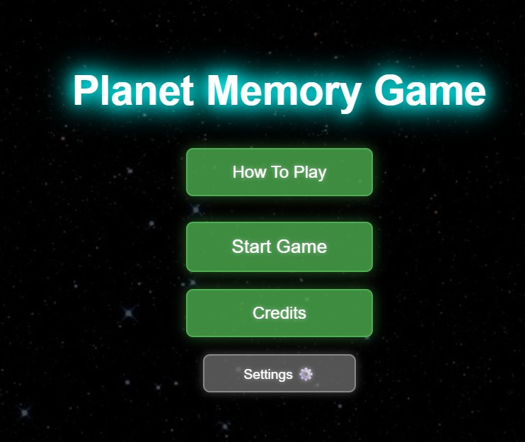 Planet Memory Game by Nandita B