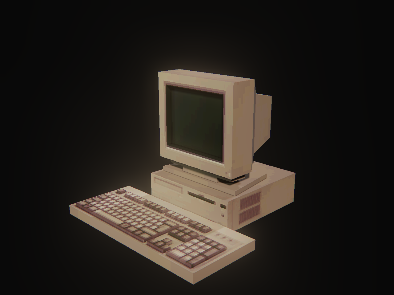 Ps1 Computer Texture Low Poly 90’s Computer – Game Ready Asset (PS1) by lardnix