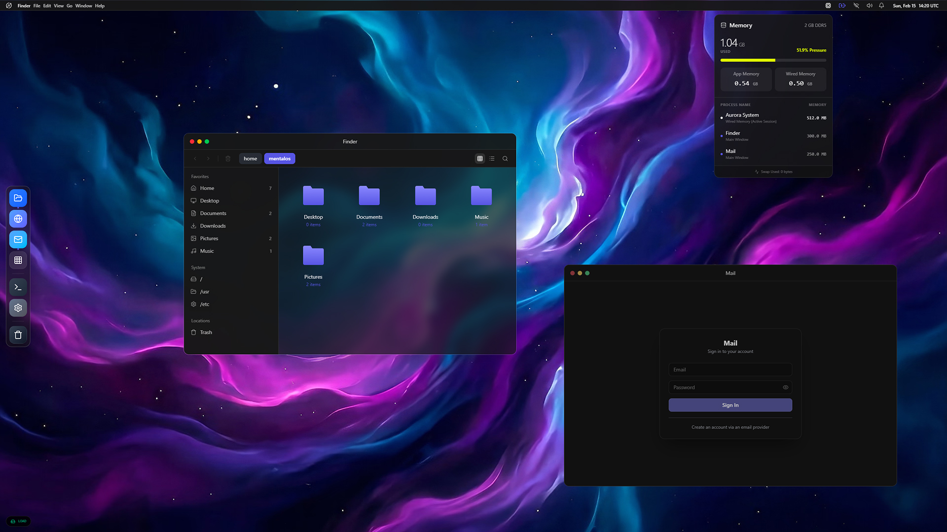 Aurora OS.js - Hacking simulator by mental.os()