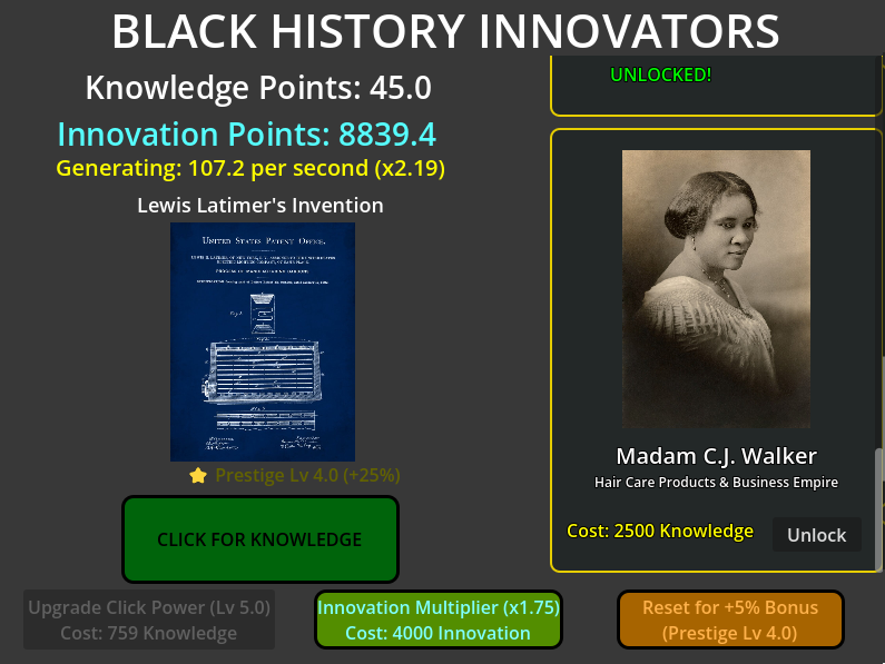 Screenshot 3 for Black History Innovators Clicker