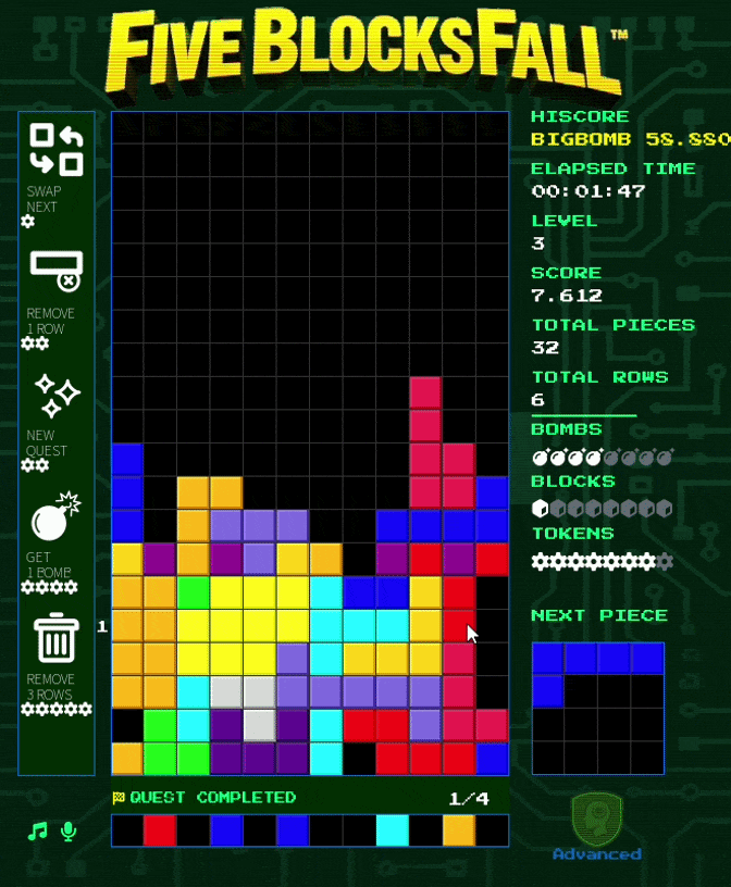 Screenshot 4 for FiveBlocksFall