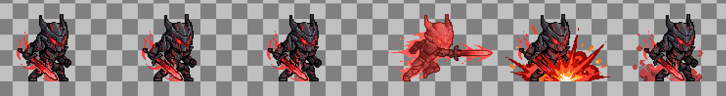 2D Character Sprite Sheet - Pixel Art Dark Corrupted Knight by ...