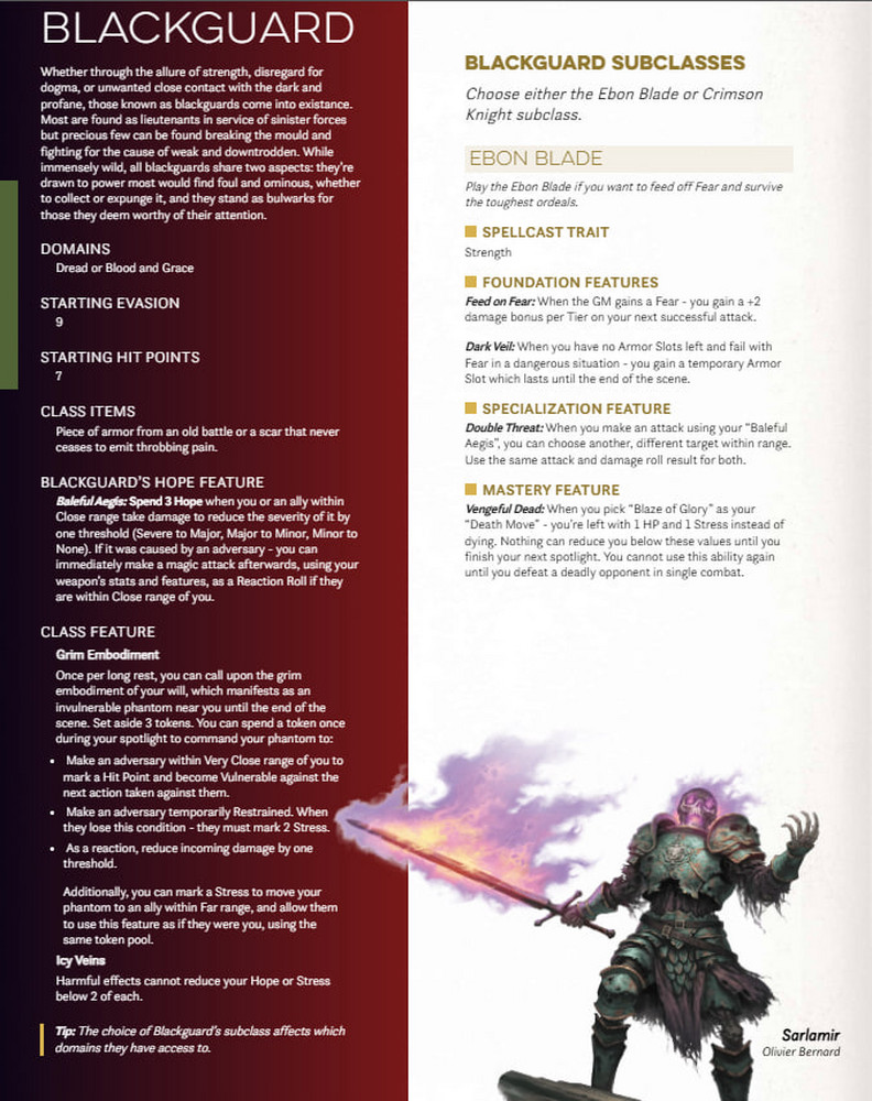 Blackguard - A Daggerheart Homebrew Class by VVZigel