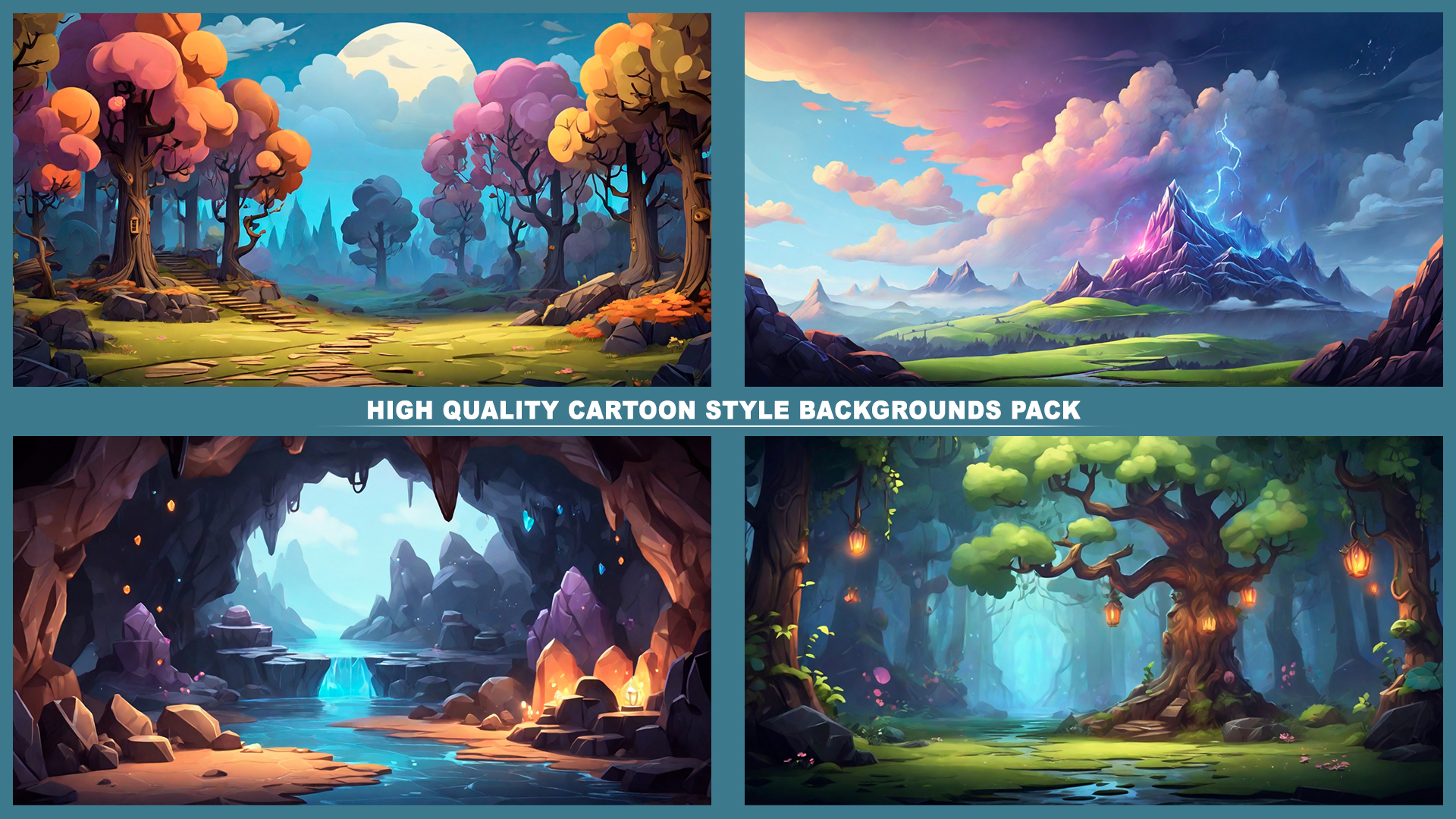 120+ FANTASY BACKGROUNDS by PIXELHUNT