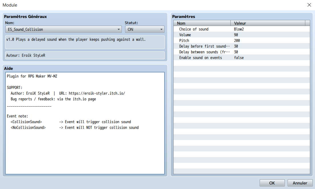 Screenshot 3 for Sound Collision Plugin RPG Maker MV-MZ