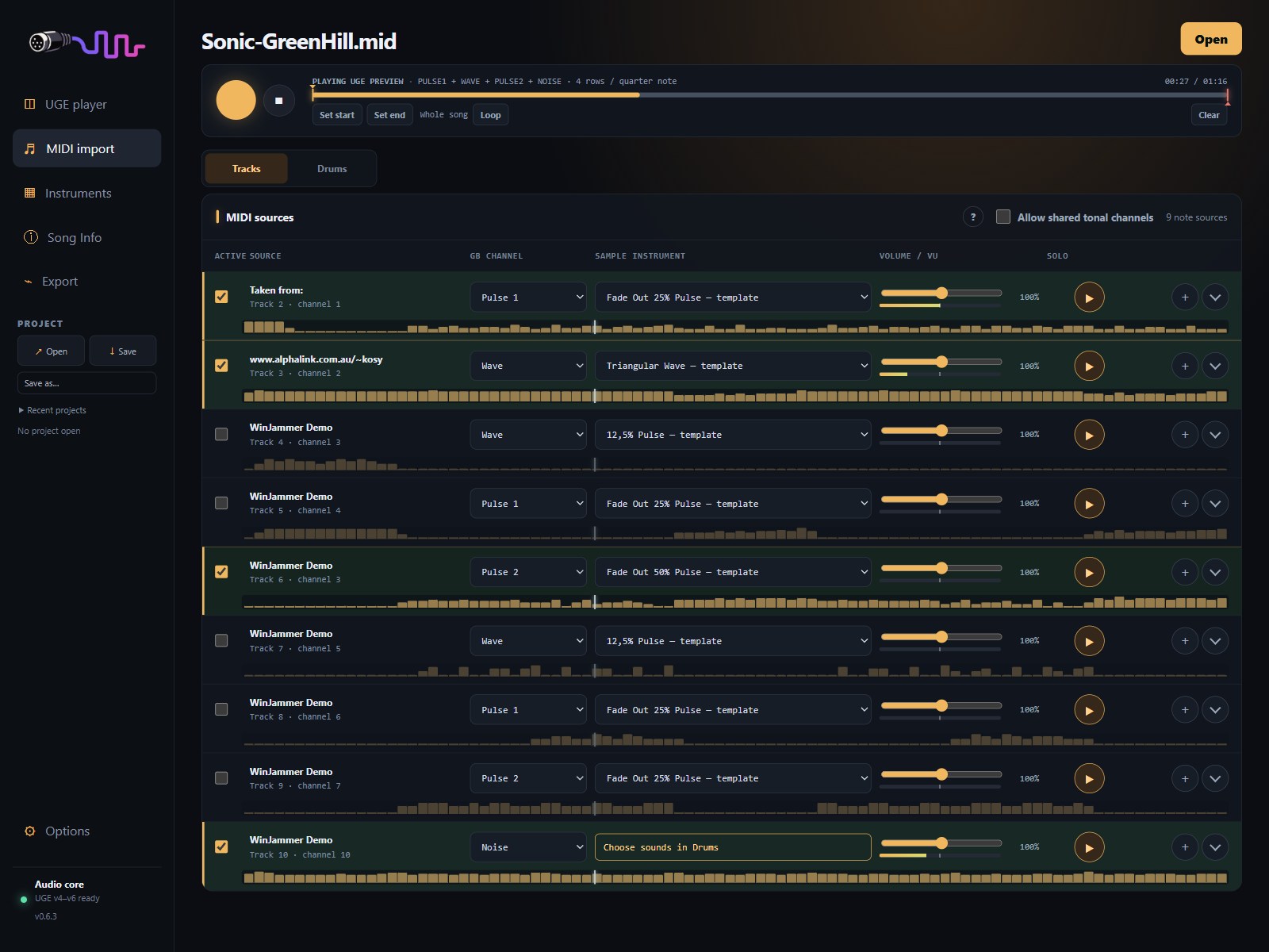 Screenshot 2 for hUGEMIDI