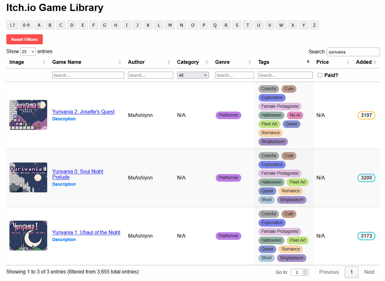Screenshot 3 for Better ITCH.IO Library Viewer
