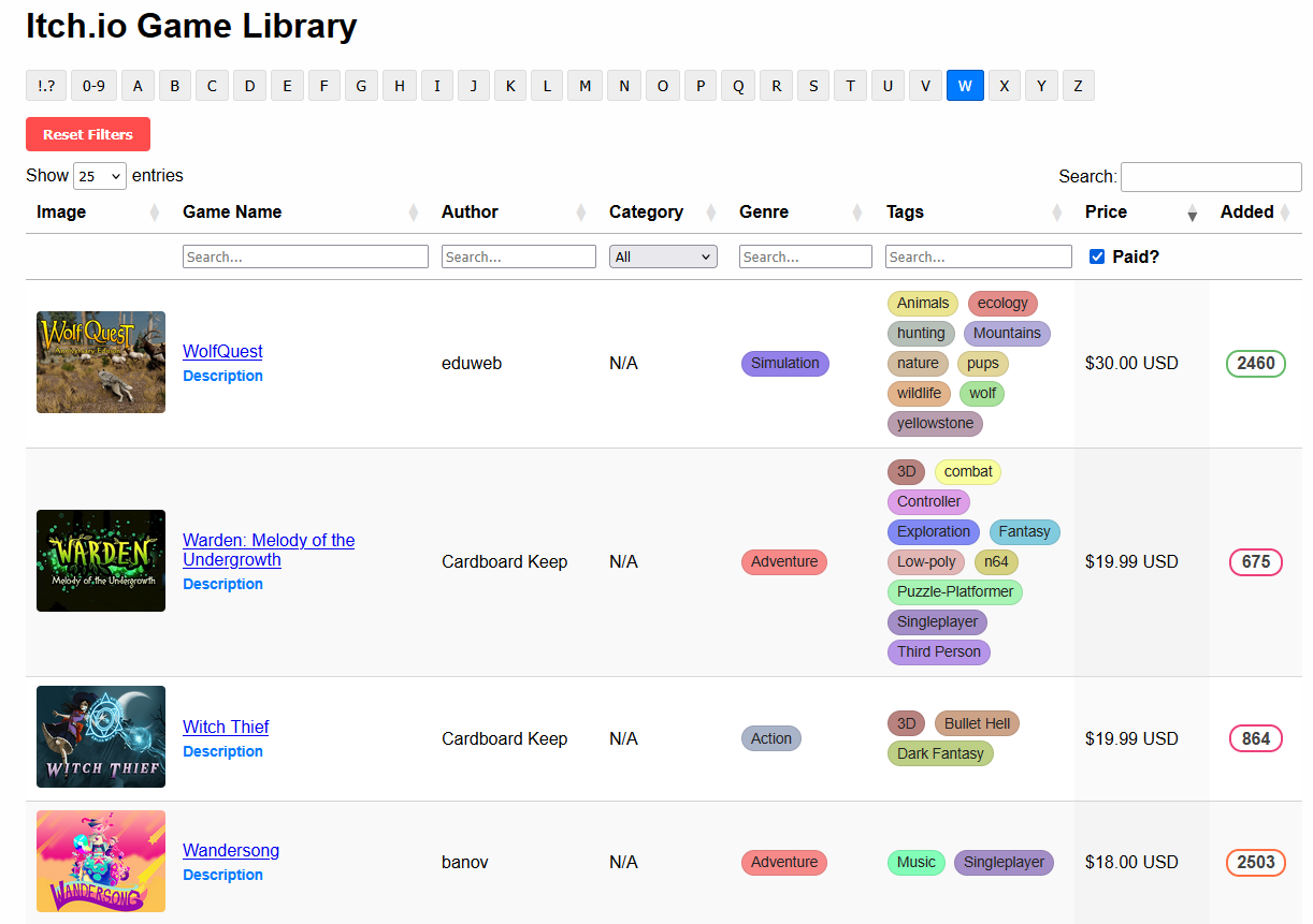 Screenshot 4 for Better ITCH.IO Library Viewer