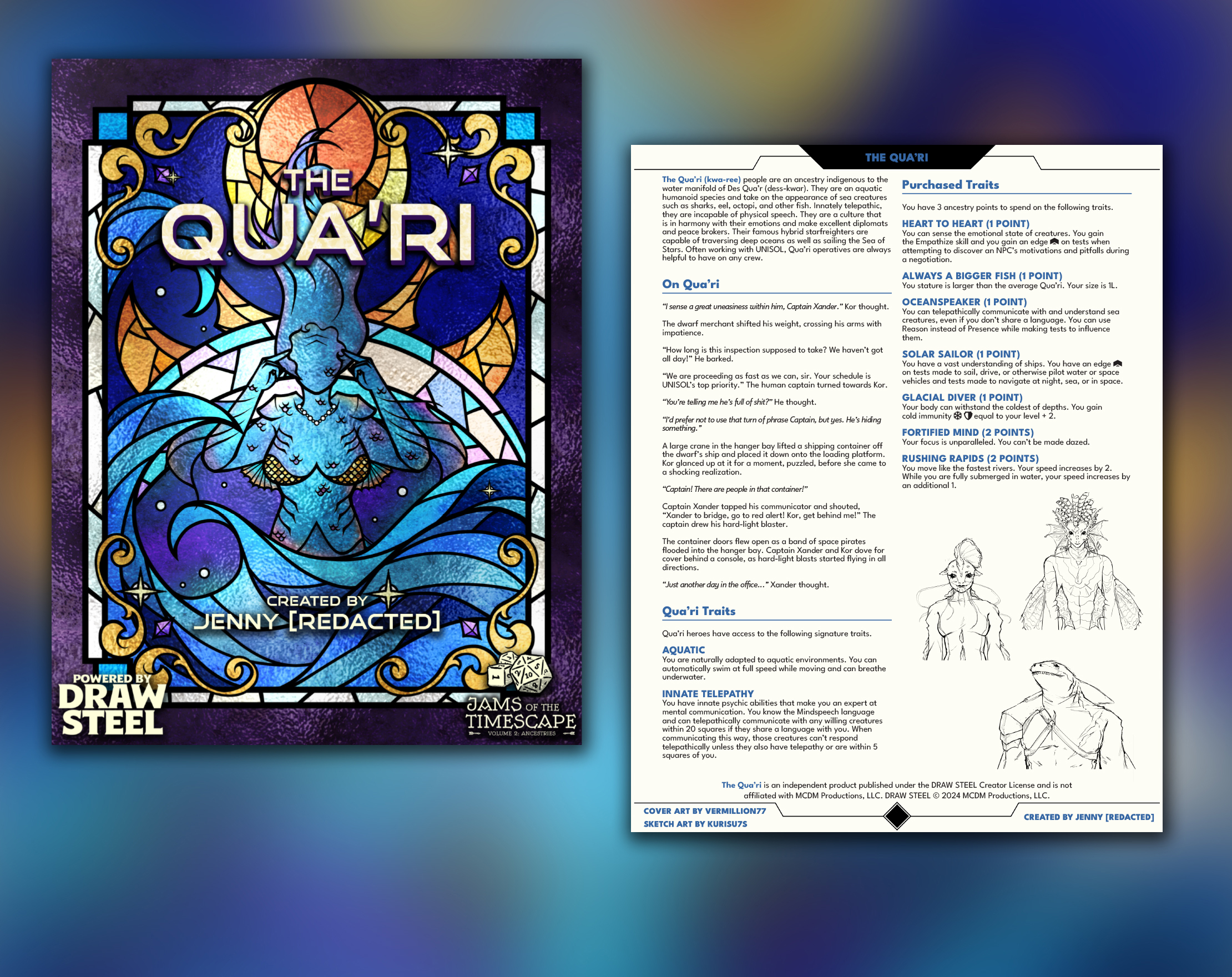Screenshot 2 for Qua'ri - Telepathic Aquan Ancestry For Draw Steel!