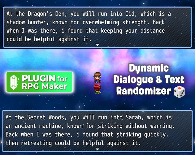 Screenshot 2 for RPG Maker Dynamic Dialogue System & Quest Generator (MV/MZ)