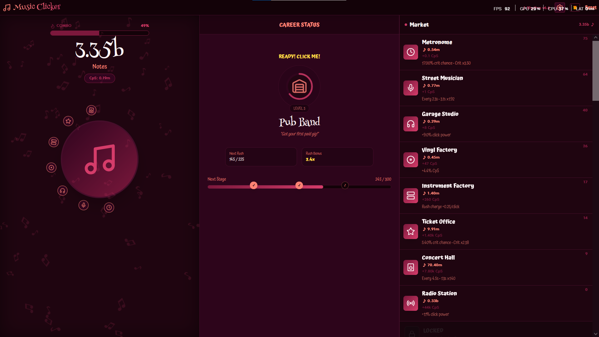 Screenshot 2 for Note Rush Idle Clicker