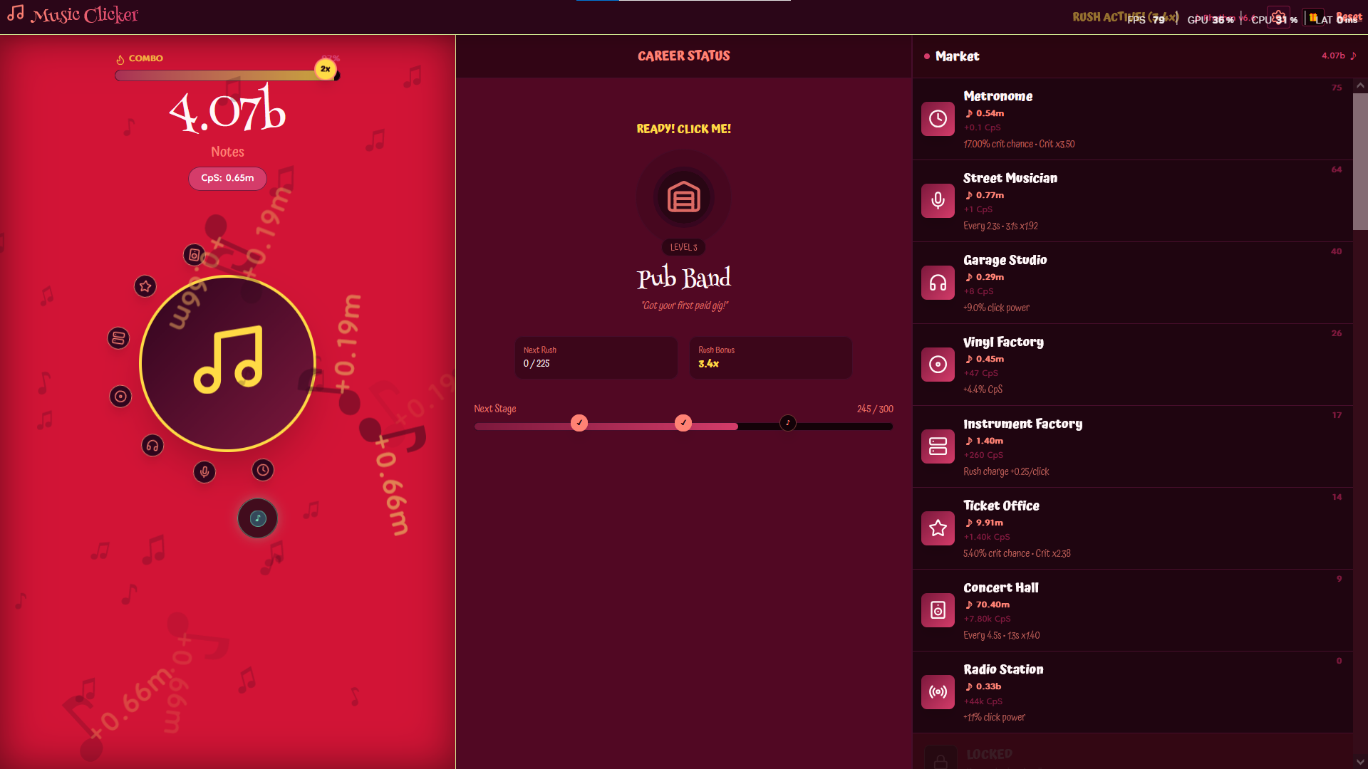 Screenshot 3 for Note Rush Idle Clicker