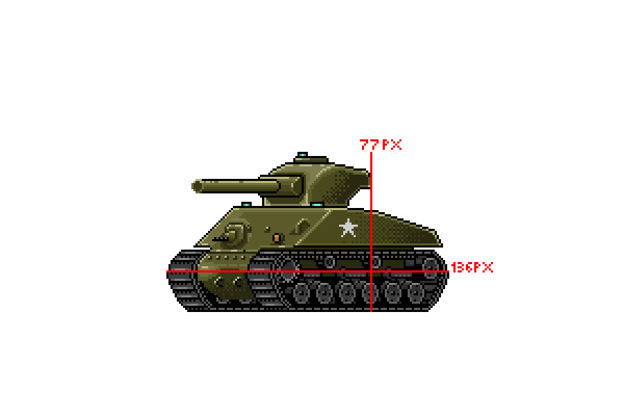 Animated Pixel Art Sherman Single Asset Tank Walking And Shooting By Animated Pixel Art Sherman Single Asset Tank Walking And Shooting By