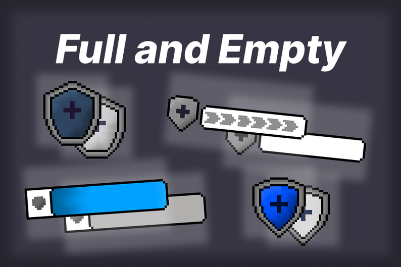 Pixel-art armor bars V1- UI HUD assets for games by Matis
