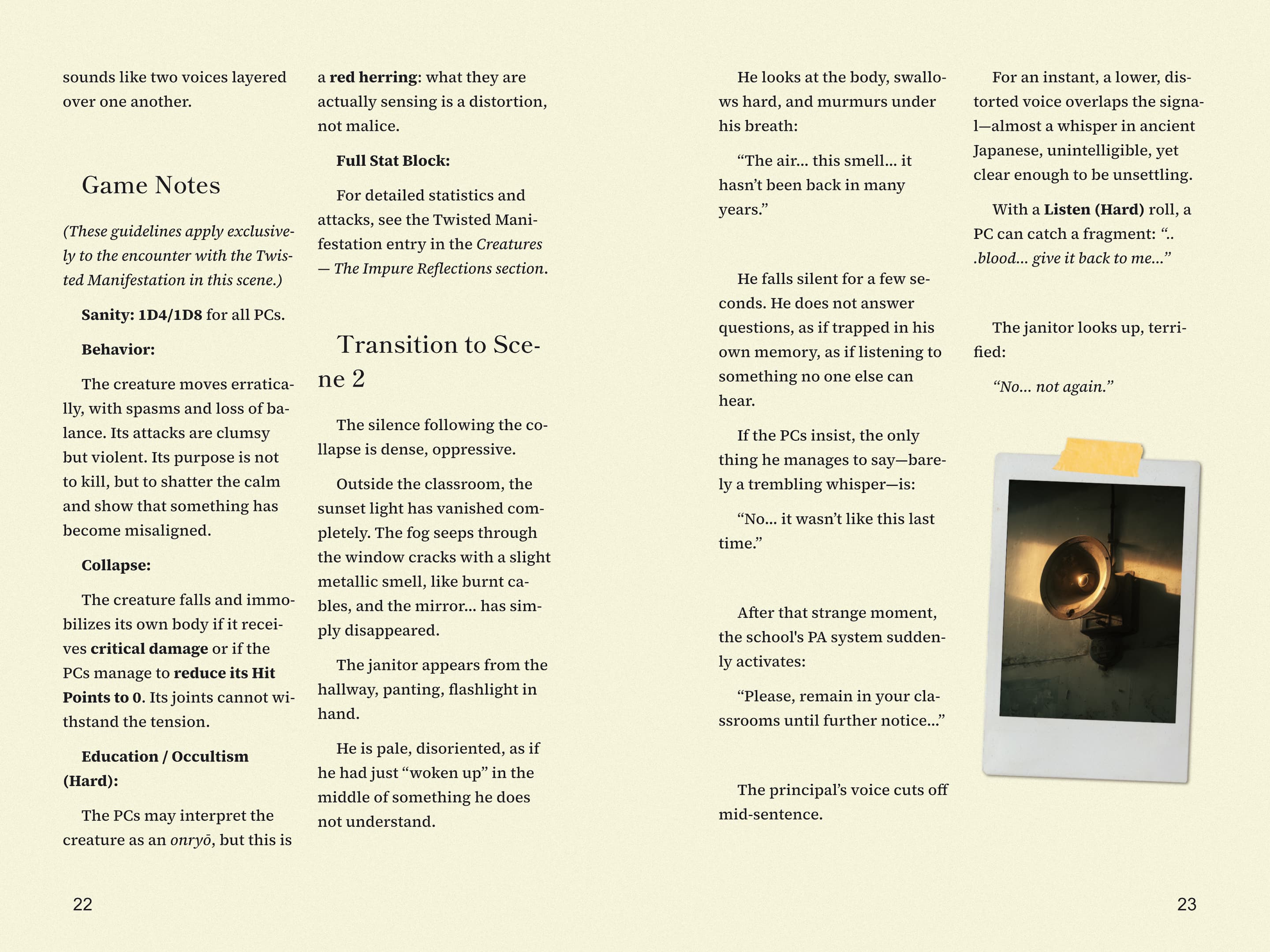 Screenshot 4 for Kegare no Gakkō — Japanese Psychological Horror One-Shot (d100)