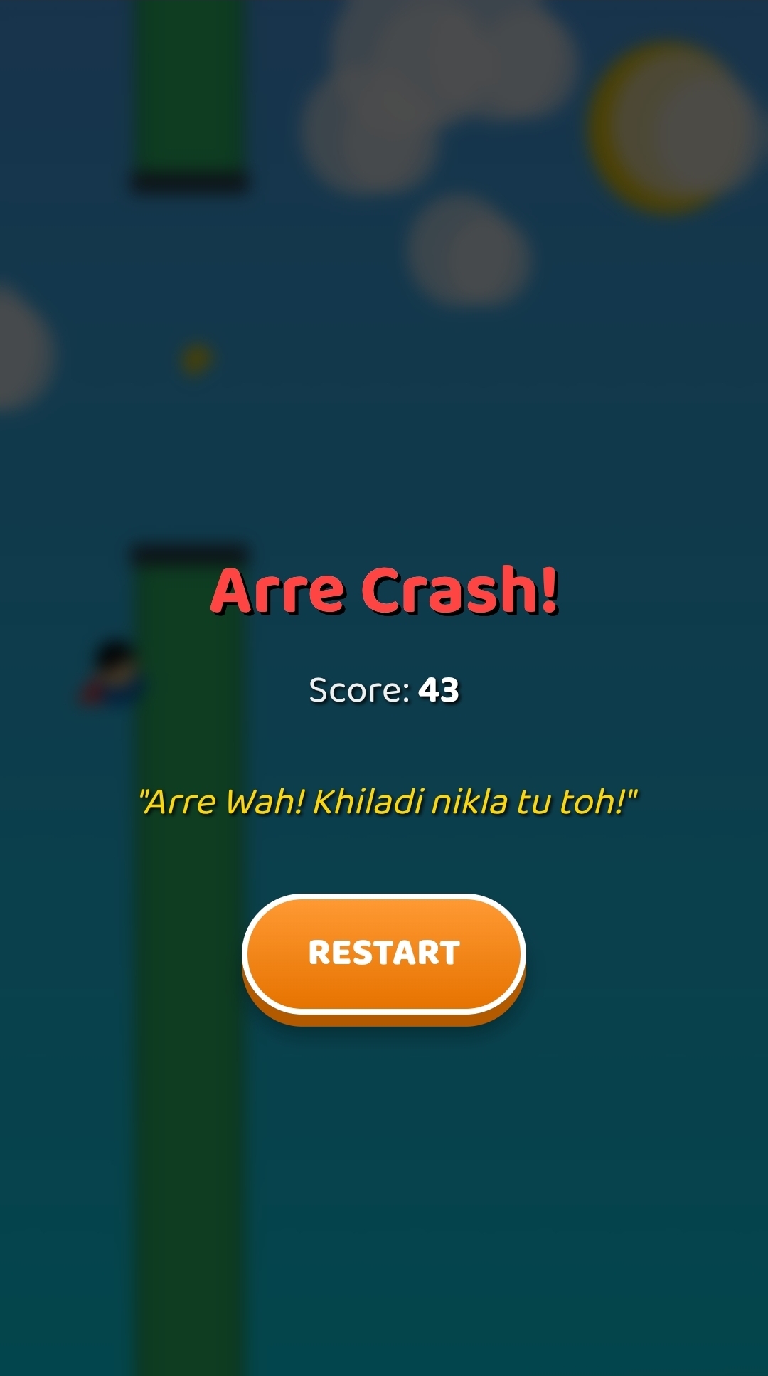 Screenshot 3 for Flappy Raju - Desi Sky Dash