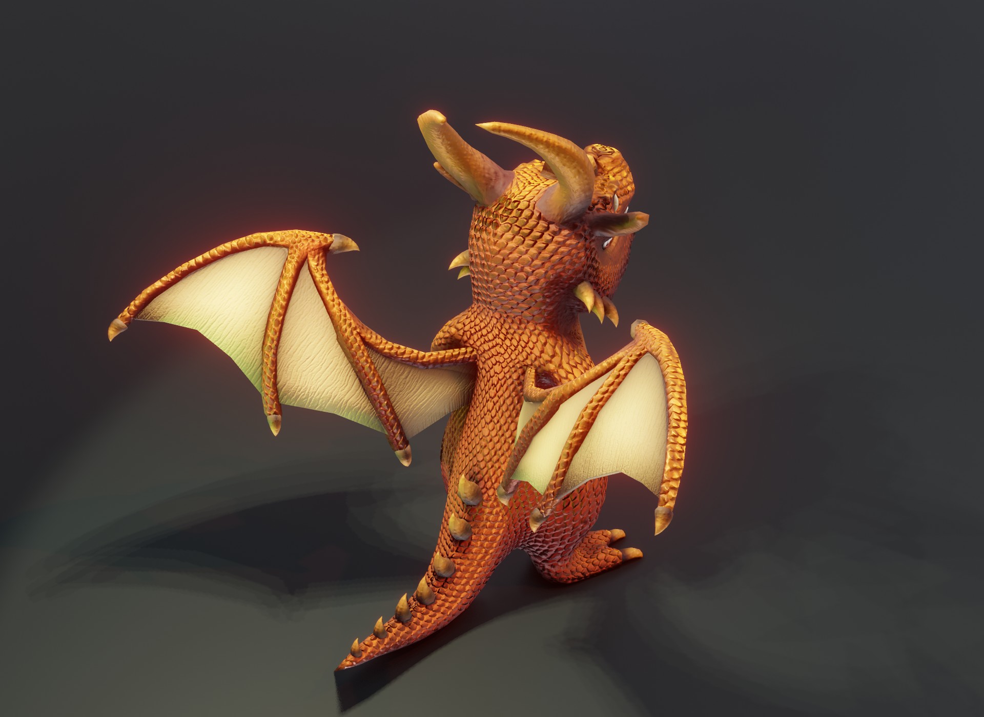Bronze Animation Cartoon Bronze Dragon Animated Low-Poly 3D Model by 3DDisco