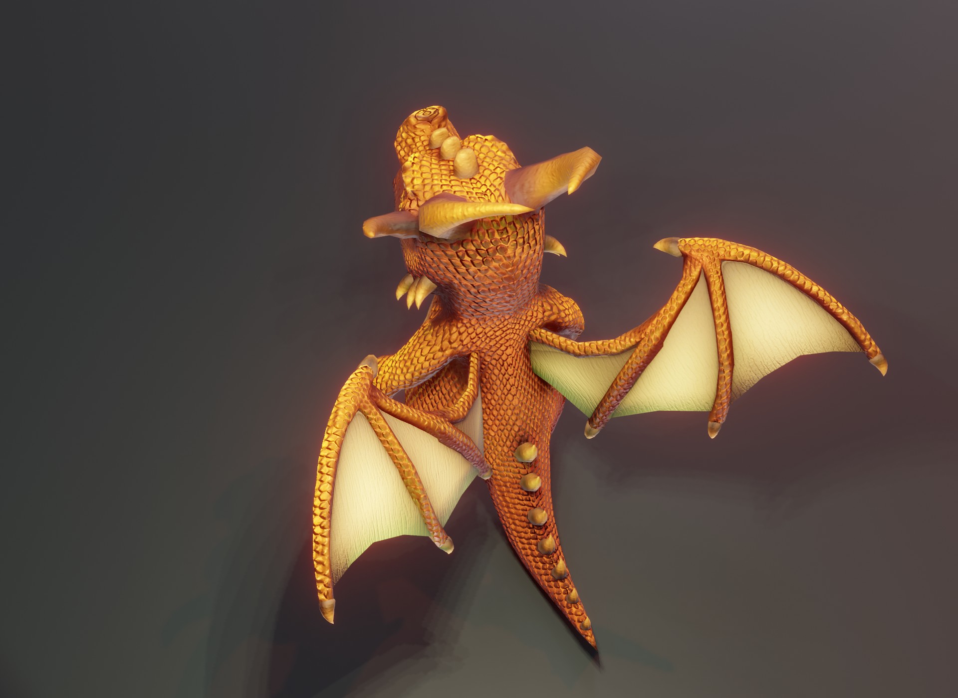 Bronze Animation Cartoon Bronze Dragon Animated Low-Poly 3D Model by 3DDisco