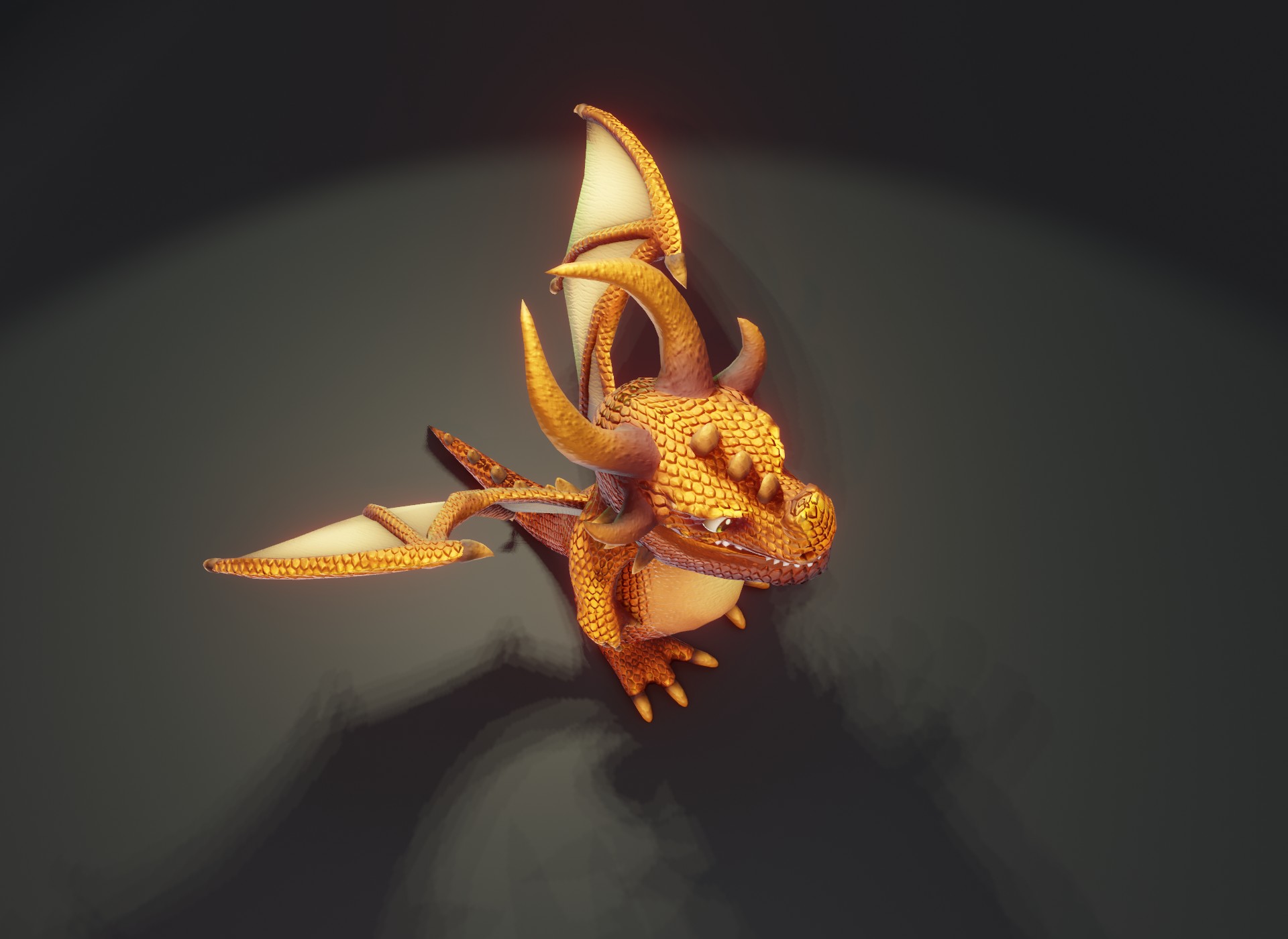 Bronze Animation Cartoon Bronze Dragon Animated Low-Poly 3D Model by 3DDisco
