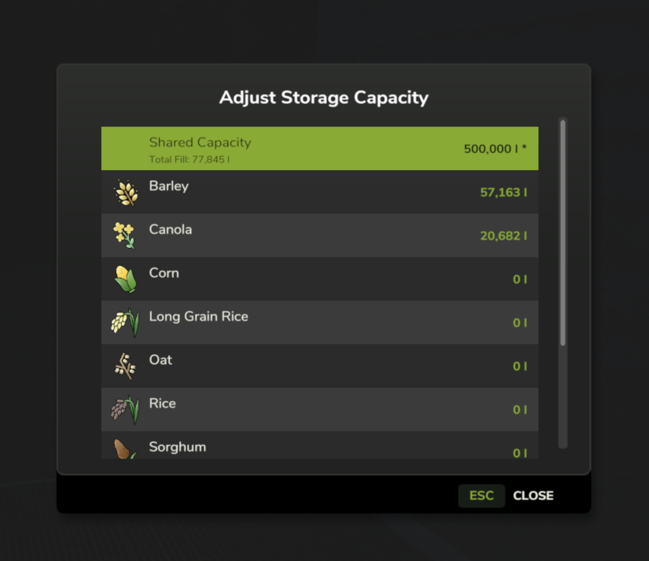 Screenshot 3 for FS25 Adjust Storage Capacity