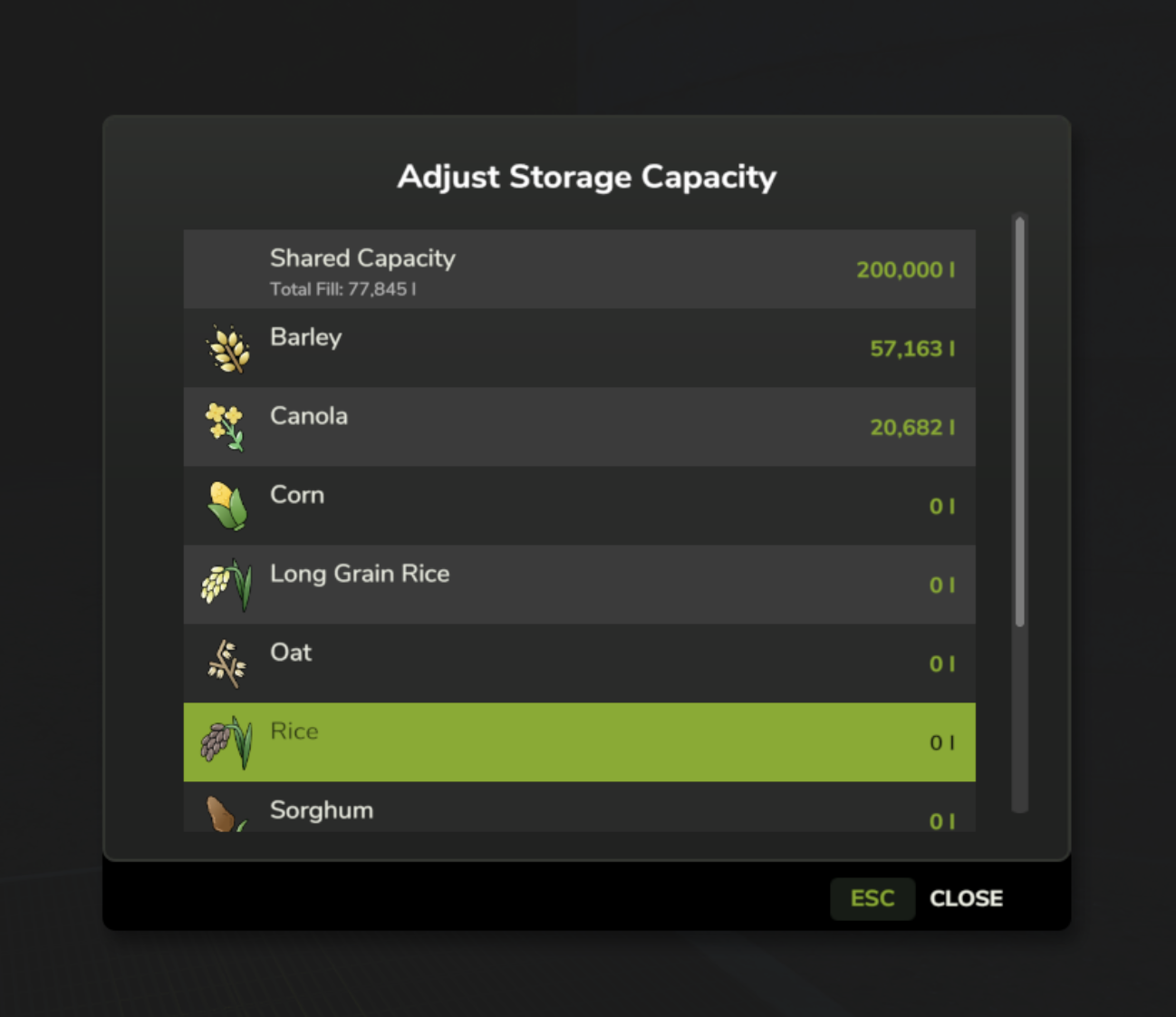 Screenshot 2 for FS25 Adjust Storage Capacity