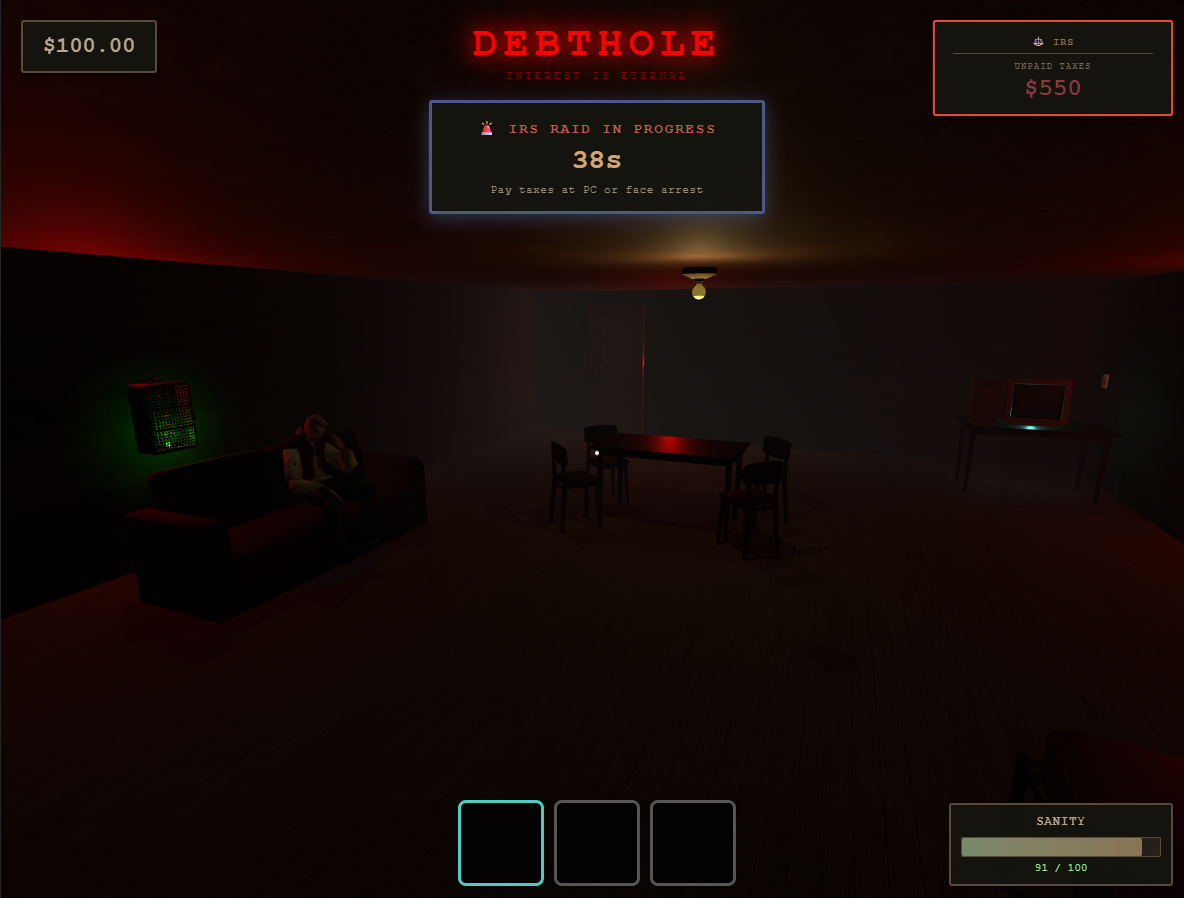 Screenshot 3 for DEBTHOLE - Absurdist Horror Game