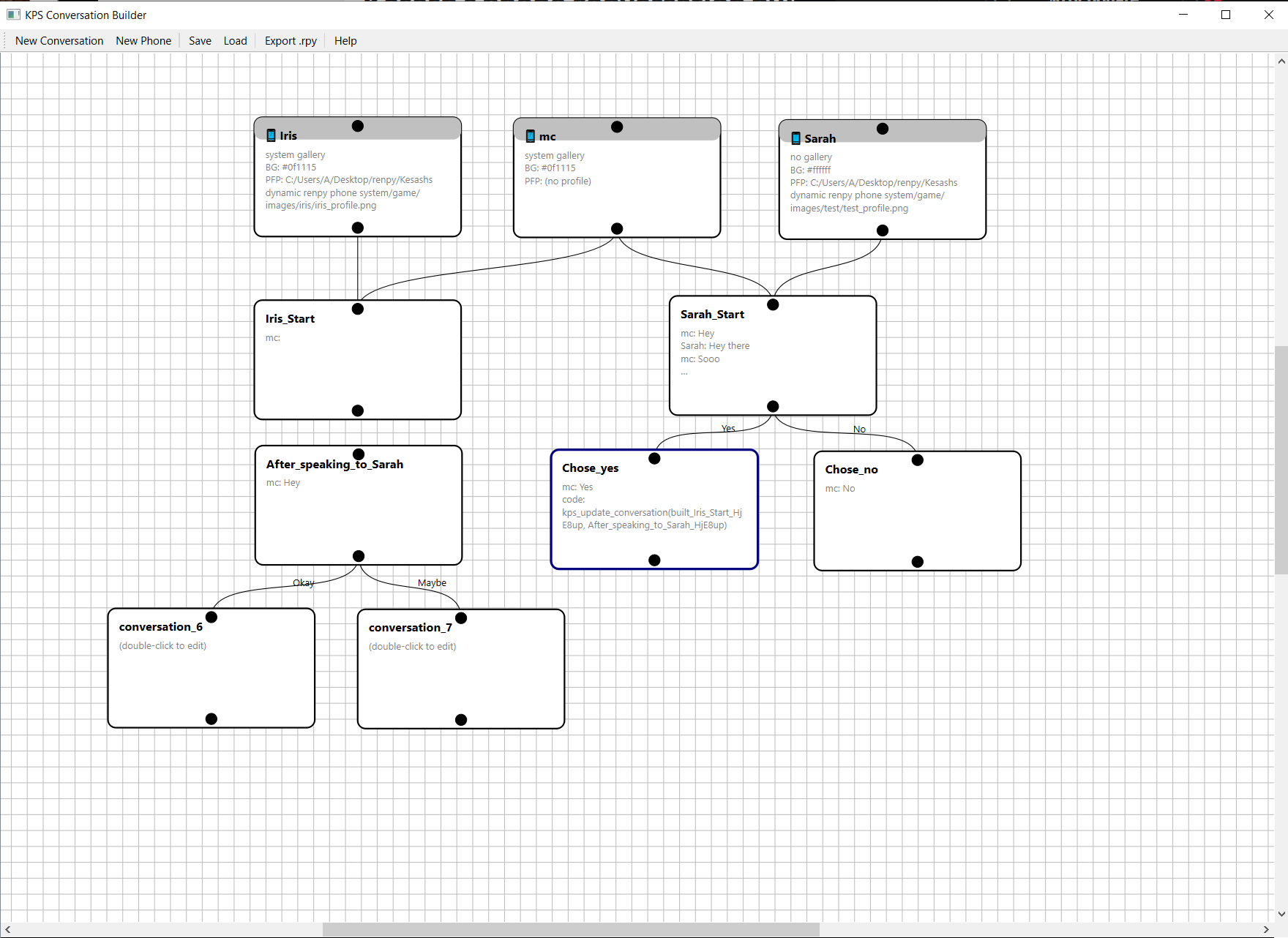 Screenshot 2 for Kesash's renpy phone conversation builder