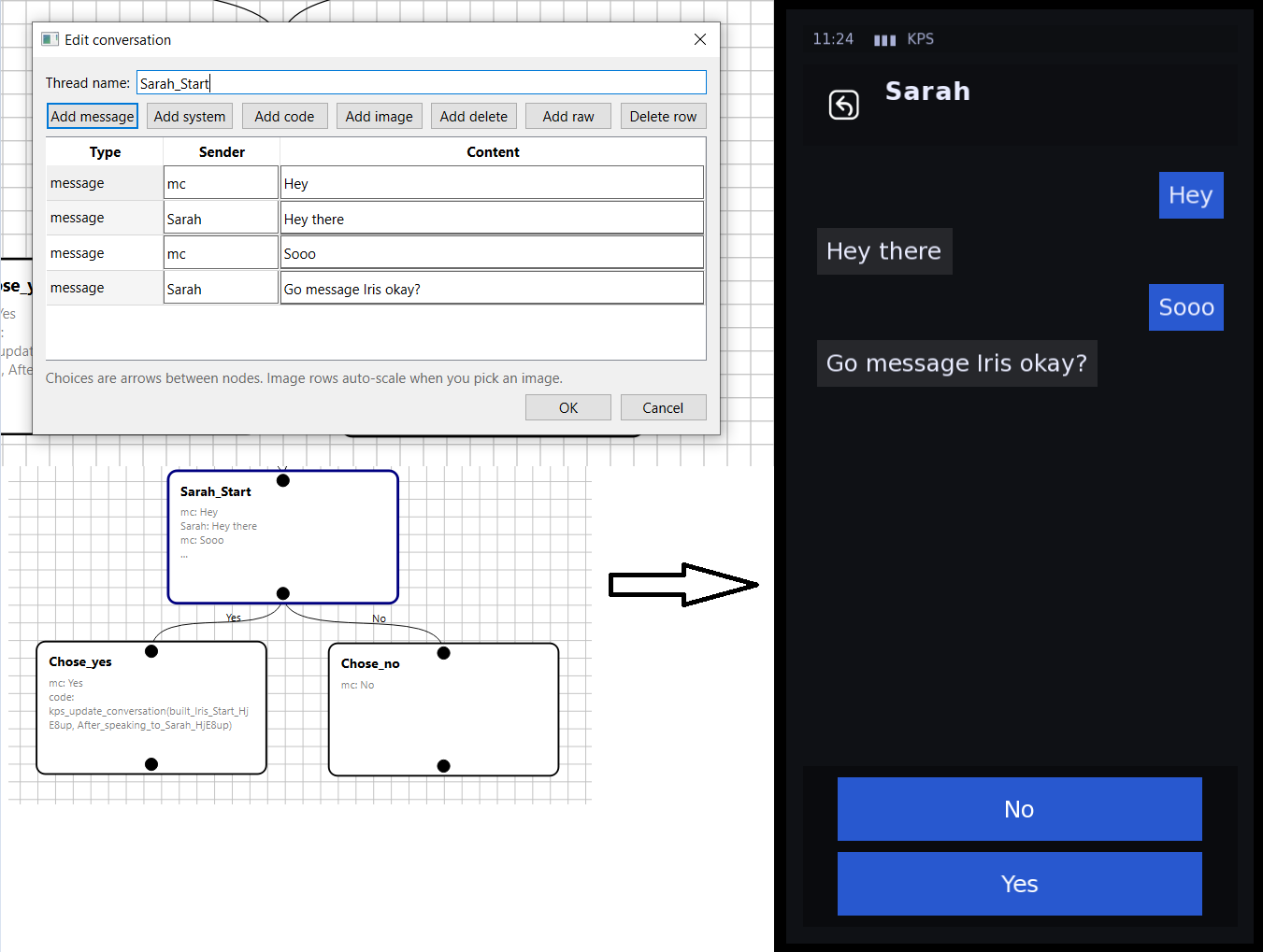Screenshot 6 for Kesash's renpy phone conversation builder