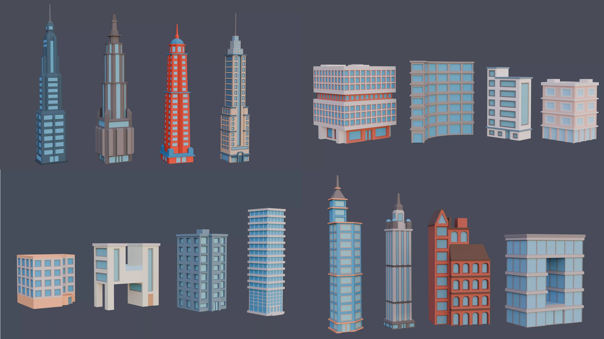 City - Low Poly Asset Pack by Ake by Ake_Studio