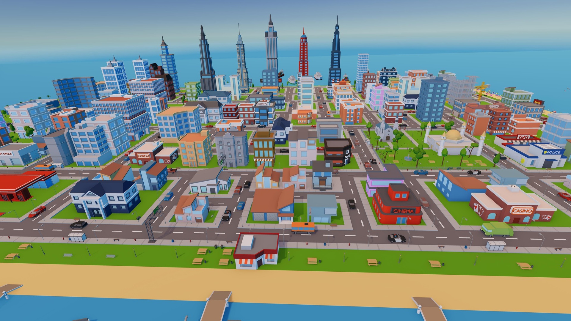 City - Low Poly Asset Pack by Ake by Ake_Studio