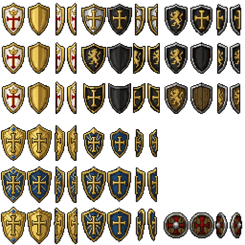 Shield Icon Rpg 250+ RPG Shield Sprites Pixel Art Pack by Seveneves.ai