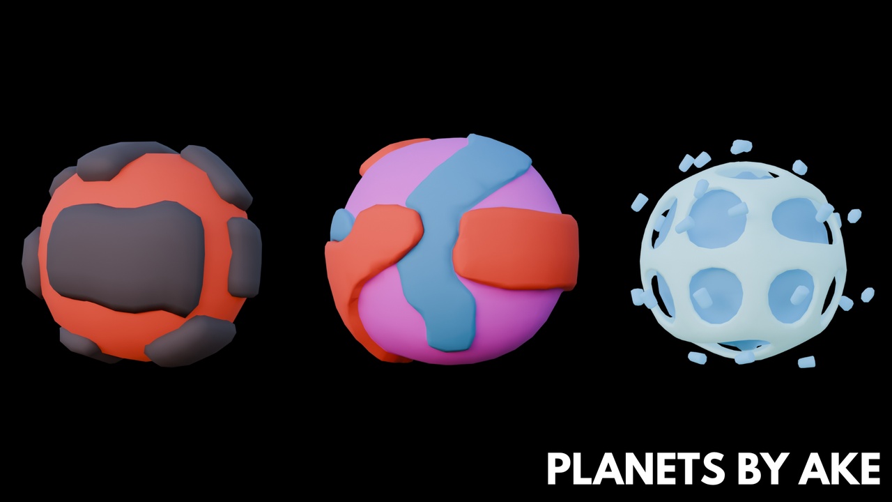 Planets - Stylized Low Poly Asset Pack by Ake by Ake_Studio