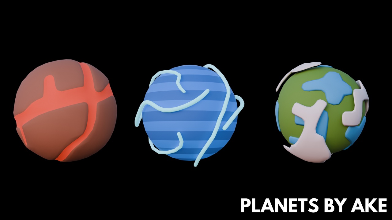 Planets - Stylized Low Poly Asset Pack by Ake by Ake_Studio