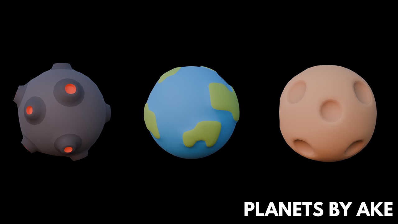 Planets - Stylized Low Poly Asset Pack by Ake by Ake_Studio