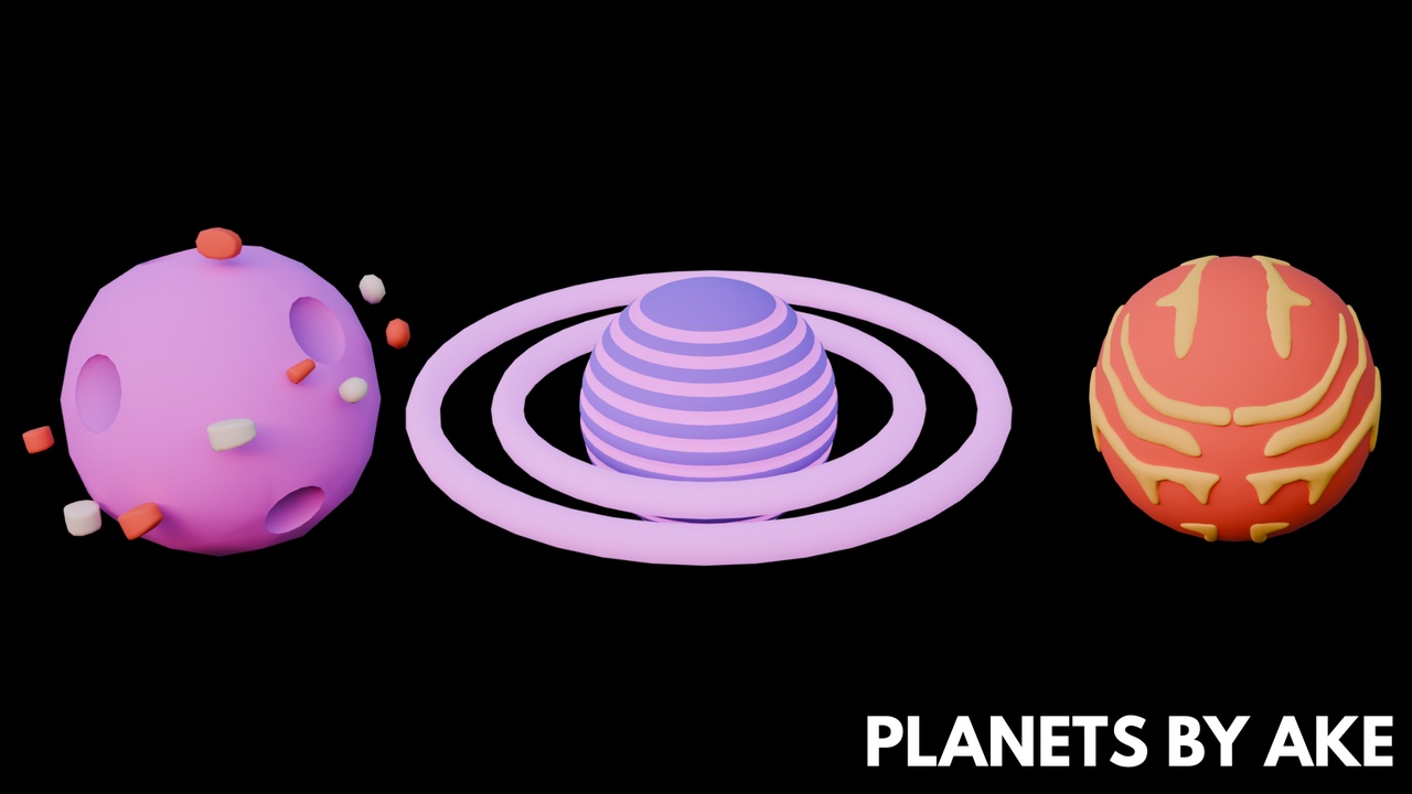Planets - Stylized Low Poly Asset Pack by Ake by Ake_Studio