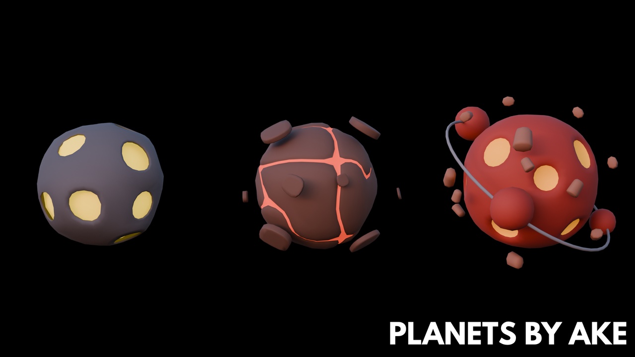 Planets - Stylized Low Poly Asset Pack by Ake by Ake_Studio