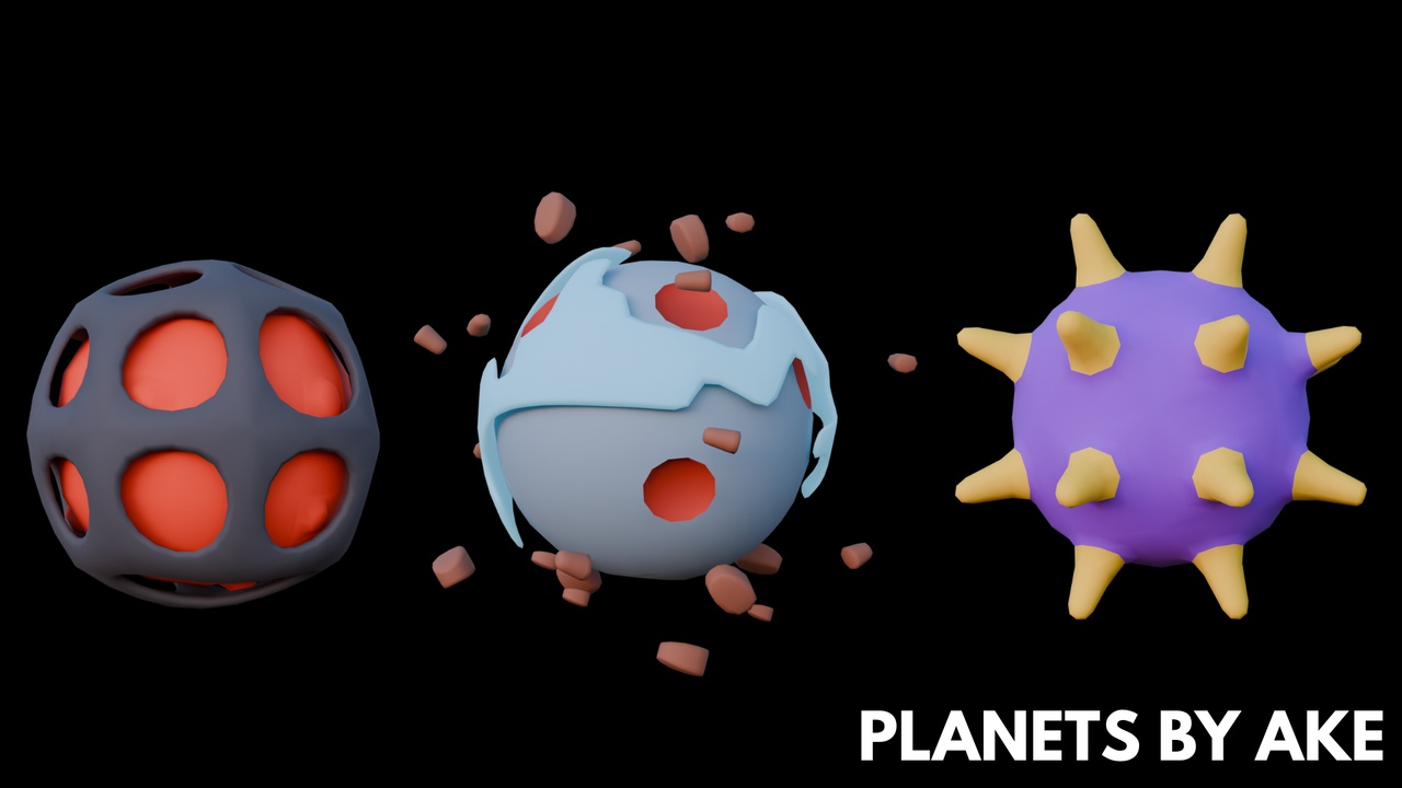 Planets - Stylized Low Poly Asset Pack by Ake by Ake_Studio