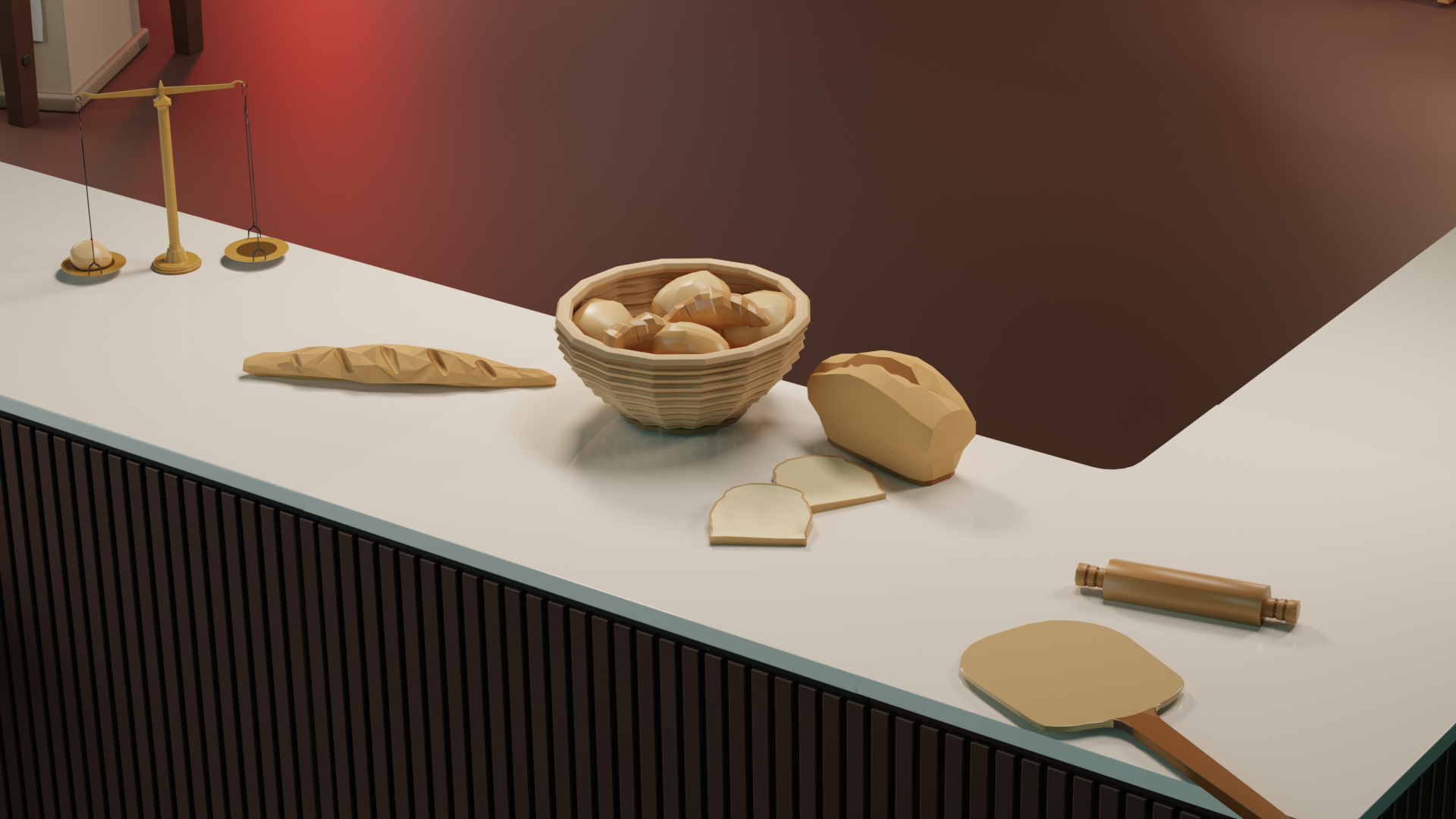 Stylized Bakery Interior Kit (Low Poly / Game-Ready) by UpDraft Art