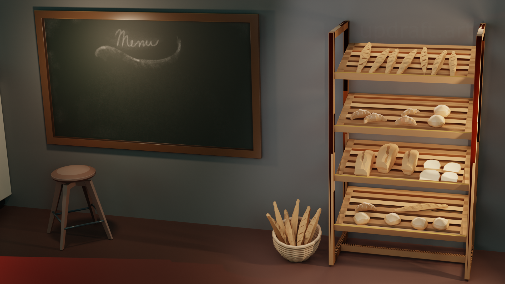 Stylized Bakery Interior Kit Sampler (Free) - Counter + Menu Board ...