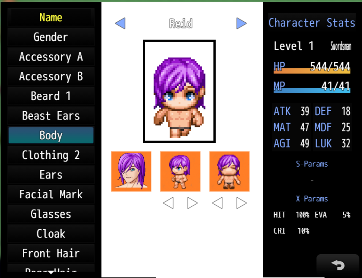 ED5 Character Creation Plugin v2.0 (RPG Maker MZ/MV) by ChigooX