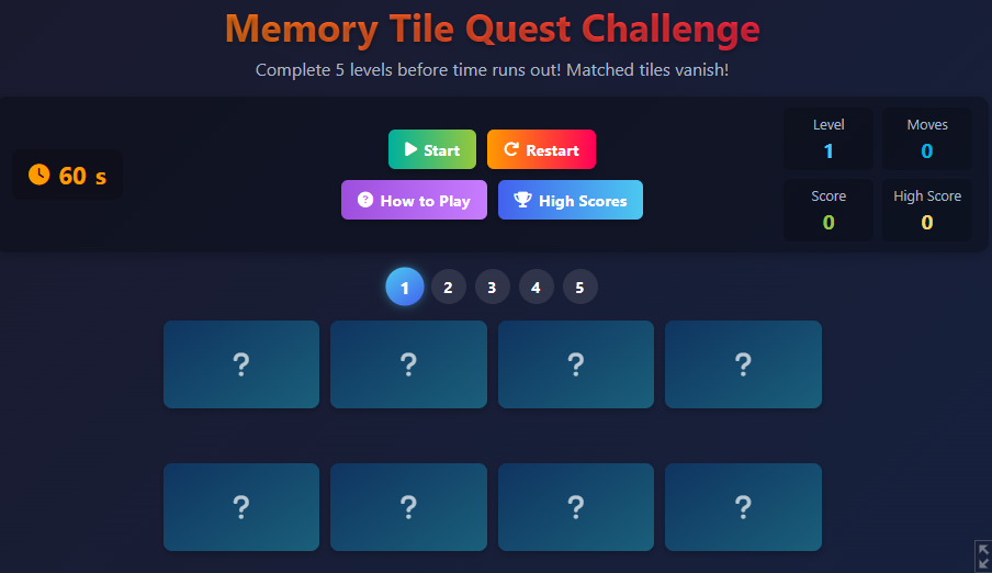 Screenshot 2 for Memory Tile Quest Challenge