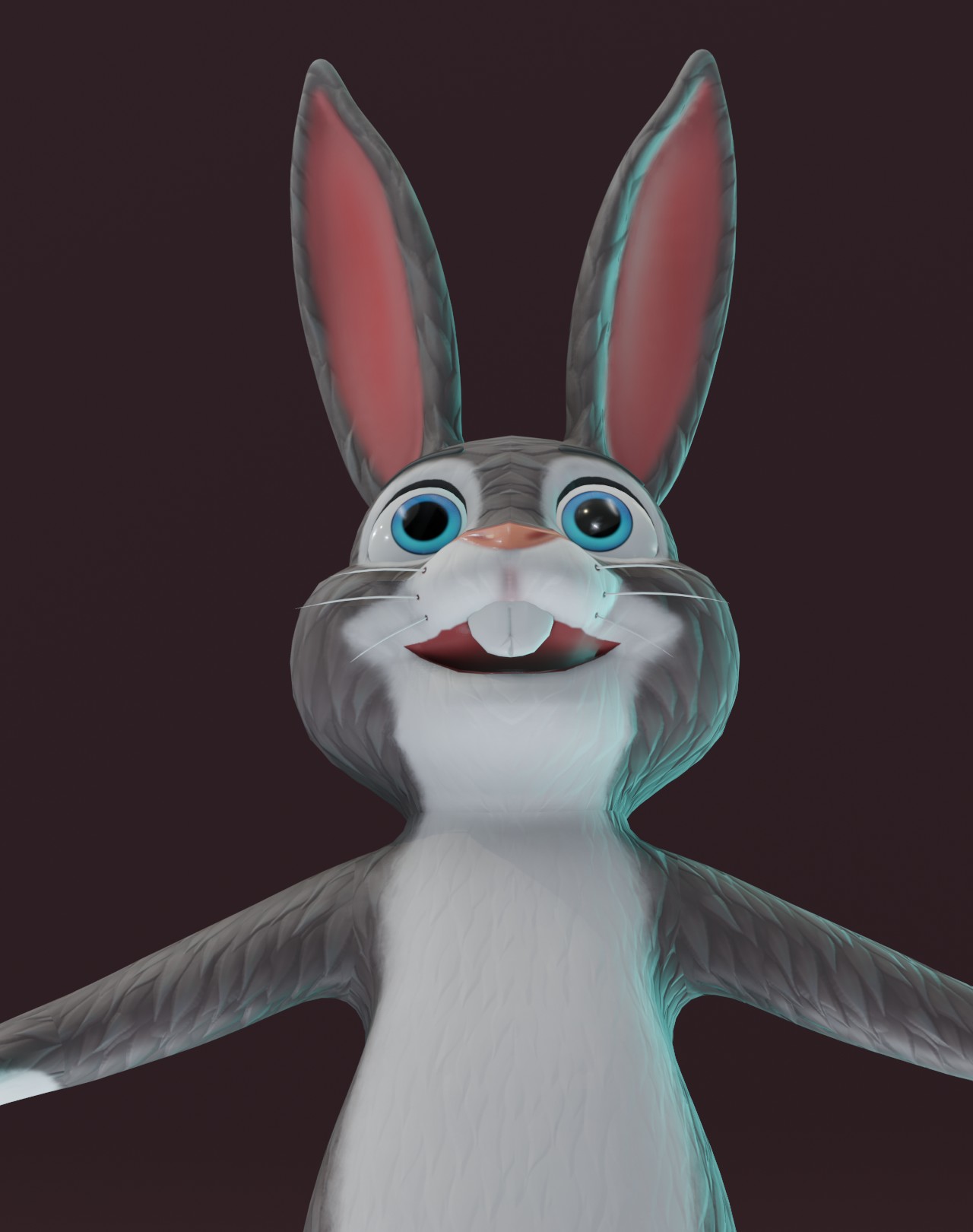Cartoon Rabbit Animated 3D Model by 3DDisco