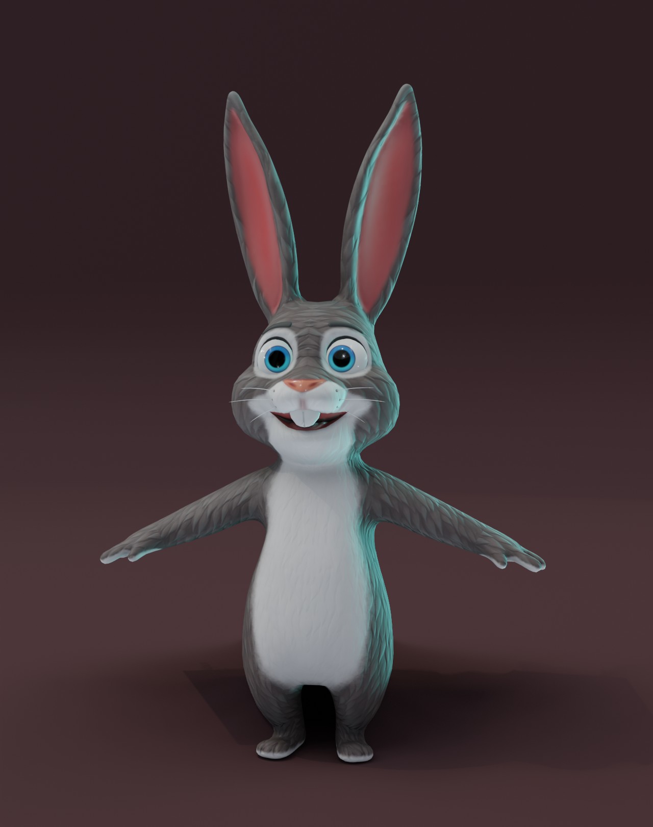 Cartoon Rabbit Animated 3D Model by 3DDisco