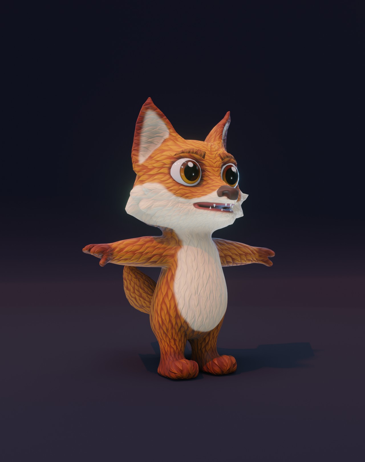 Cartoon Fox Animated 3D Model by 3DDisco